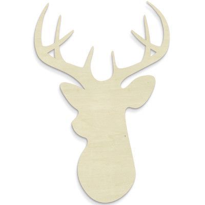 Unfinished Wood Co. Deer Head Wall Décor Wood Cricut, Cricut Ornaments, Deer Head Wall Decor, Letter Wall Decor, Deer Pictures, Scroll Saw Patterns Free, Deer Wall, Wooden Cutouts, Wall Stickers Living Room