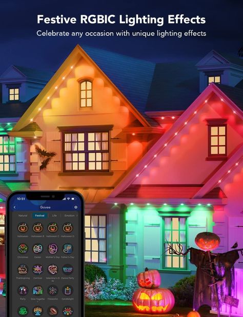 Smart Lights, Xmas Lights, Outdoor Holidays, Front House Landscaping, Up House, Outdoor Christmas Lights, Led Outdoor Lighting, Outdoor Lights, Google Assistant