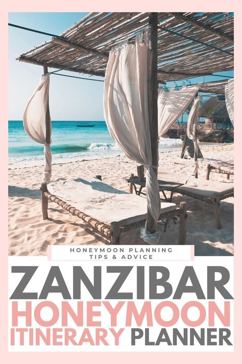 Ready for the ultimate honeymoon in Zanzibar? Our Zanzibar honeymoon itinerary has all you need—from the best honeymoon resorts in Zanzibar to essential Zanzibar travel tips like how to get there and how to get around. Don’t miss the chance to mix beach romance with adventure on a Tanzania honeymoon or Kenya honeymoon safari, too! Click to read now or pin for later! ✈️🤍 Kenya Honeymoon, Tanzania Honeymoon, Honeymoon Safari, Zanzibar Honeymoon, Honeymoon Itinerary, Best Honeymoon Resorts, Caribbean Honeymoon, Zanzibar Travel, Honeymoon Tips