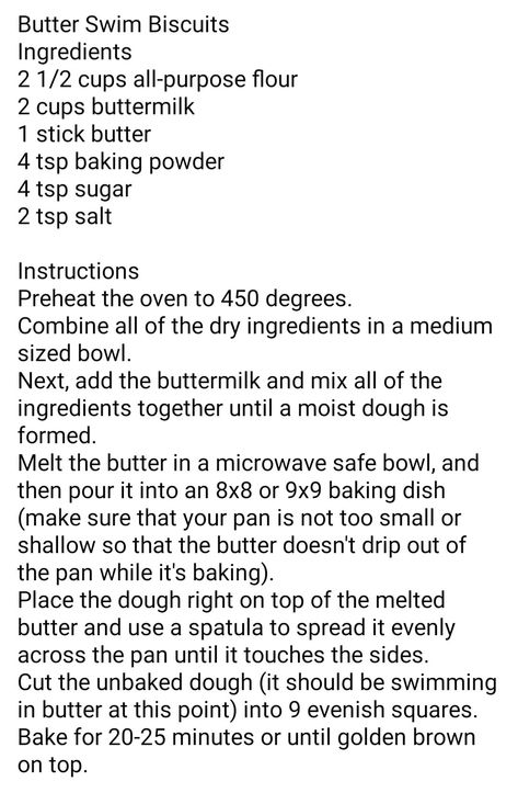 Swim Butter Biscuits, Buttermilk Swim Biscuits, Swim Biscuit Recipe, Swimming Biscuits, Butter Swim Buiscits Recipes, Butter Swim Biscuit Recipe, Swim In Butter Biscuits, Swim Biscuits, Butterswim Biscuits