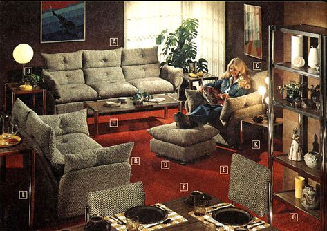 vintage living area Living Room 80s, Room With Brick Wall, Living Room With Brick Wall, 1980s Living Room, 80s Living Room, 80s Living Room Decor, 1980s Interior Design, 1980s Home Decor, 1980s Interior