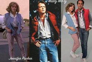 Brainstorm: Back to the future party Jennifer And Marty Mcfly Costume, Back To The Future Couples Costume, Back To The Future Costume Couple, Back To The Future Couple Costume, Marty Mcfly And Jennifer, Back To The Future Costume, Marty Mcfly Costume, Back To The Future Party, Costume Duo