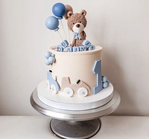 Torte Za Prvi Rodjendan Za Decake, Birthday Cake For 1 Year Boy, Cake Ideas For Baby Boy, Baby Boy Birthday Cake 1 Year, First Birthday Cake Boy, Vom Avea Un Copil, Birthday Drip Cake, 1st Bday Cake, Boys First Birthday Cake