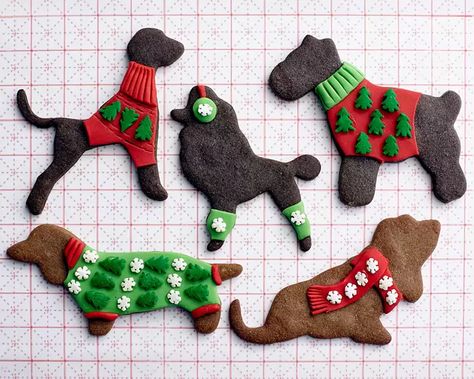 Gingerbread Cookie Dough Recipe, Doggie Sweaters, Making Ugly Christmas Sweaters, Birch Tree Cakes, Ugly Christmas Sweater Cookies, Ugly Sweater Cookie, Gingerbread Cookie Dough, Winter Baking, Dog Biscuit Recipes