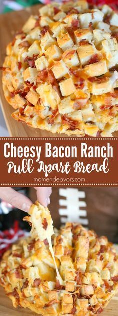 Bacon Ranch Pull Apart Bread, Cheesy Pull Apart Bread, Bread Pull Apart Recipes, Easy To Make Appetizers, Bacon Appetizers, Party Appetizers Easy, Cheesy Bacon, Pull Apart Bread, Bread Appetizers