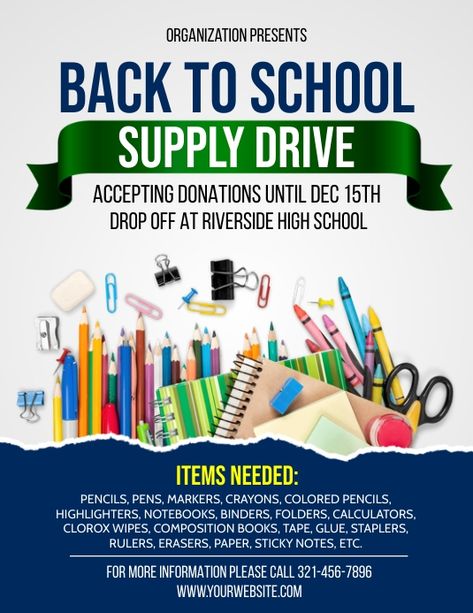 Back To School Flyer Design, School Donations, Back To School Flyer, School Supply Drive, Promote Small Business, School Flyer, Welcome Students, Graphic Design Ads, Event Flyer Templates