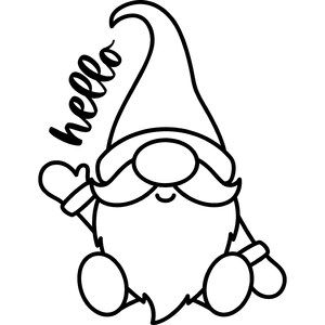 Design Store Product ID D-313037 Gnome Stencil, Gnome Line Art, Gnome Silhouette Design, Free Christmas Gnome Svg, Gnome Embroidery Design, Christmas Chevron, 3d Cards, Gnomes Crafts, 3d Paper Crafts