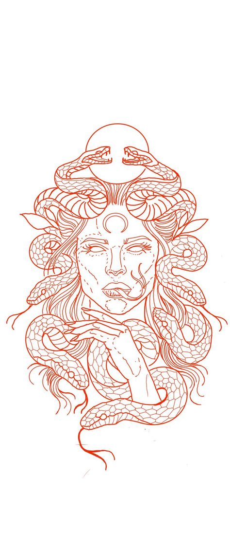 Tattoo Stencils Medusa, Medusa Sketch Tattoo, Medusa Arm Tattoos For Women, Medusa Sleeve Tattoos For Women, Medusa Tattoo Sternum, Medusa Outline Tattoo, Medusa Drawing Tattoo, Thigh Medusa Tattoo, Medusa Half Sleeve