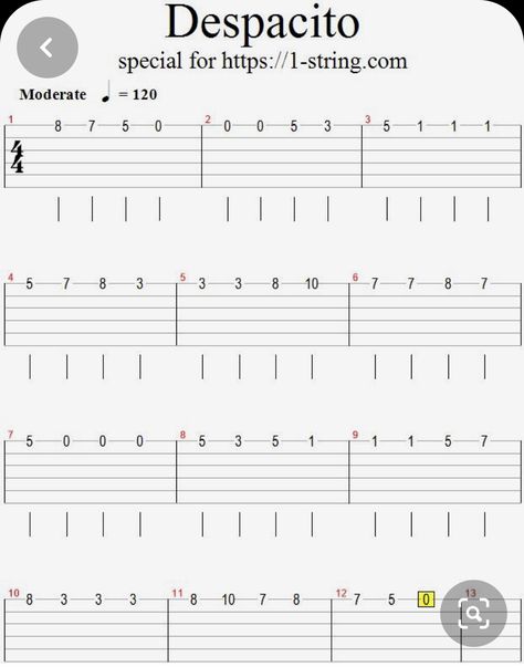 Guitar Number Notes, Despacito Guitar Tab, Guitar Song Chords Acoustic, Electric Guitar Tabs Easy, Songs On Guitar Chords, Ukelele Tabs Easy, Brazil Guitar Tab, Guitar Tab Music, Thunderstruck Guitar Tab