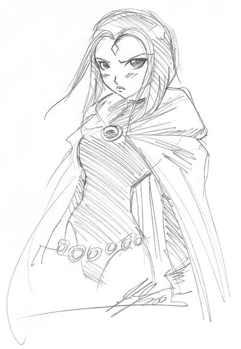 Raven Teen Titans. She's my favorite Titans Raven Fanart, Raven Drawing Teen Titans, Raven Sketch, Raven Tt, Raven Drawing, Titans Raven, Robin And Raven, Raven Beast Boy, Original Teen Titans