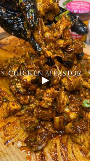 95K views · 6K reactions | Chipotle’s NEW Al Pastor Chicken 🔥 recipe ⬇️

5-6 boneless skinless chicken thighs 
Jar of @eatsomos Al Pastor Simmer Sauce 
Salt & pepper 

Season chicken with salt and pepper on both sides. Sear on both sides for 5-7 minutes. Pour the whole jar of Al Pastor Simmer Sauce. Let it simmer on medium low for 5-7 minutes. Garnish with cilantro & fresh diced pineapple. 

@eatsomos Cilantro Lime Rice, Black Beans & Pico de Gallo sauce Open 2 inches to vent. Microwave for 90 seconds. THAT’S IT. Top off bowl or burrito with guacamole & cheese.

#chipotle #chipotlebowl #mealprep #mealprepping #mealprepideas | Alex Rios | alexrioscooks · Original audio Al Pastor Chicken, Pastor Chicken, Rice Black Beans, Chipotle Bowl, Season Chicken, Instagram Recipes, Chicken Burrito Bowl, Lime Rice, Cilantro Lime Rice