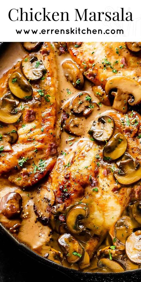 Bring the Italian restaurant favorite to your table with this Chicken Marsala recipe that's so delicious, you won't have to order it again. Easy Chicken Marsala Recipe, Easy Chicken Marsala, Chicken Marsala Recipe, Marsala Recipe, Marsala Chicken Recipes, Marsala Wine, Chicken Entrees, Chicken Marsala, Wine Sauce