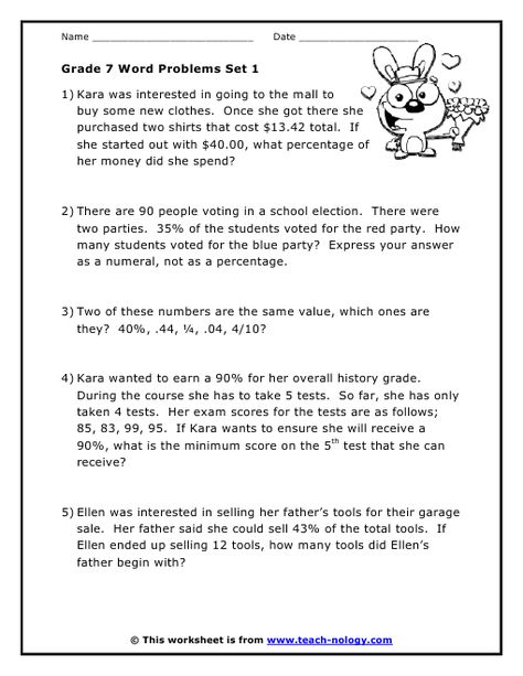 Click to Print! Grade 5 Math Worksheets Word Problems, Math Problems For 7th Graders, 8th Grade Math Worksheets With Answers, 4th Grade Math Problems, 7th Grade Math Problems, Grade 8 Math Worksheets With Answers, Year 7 Maths, Problem Solving Worksheet, Seventh Grade Math