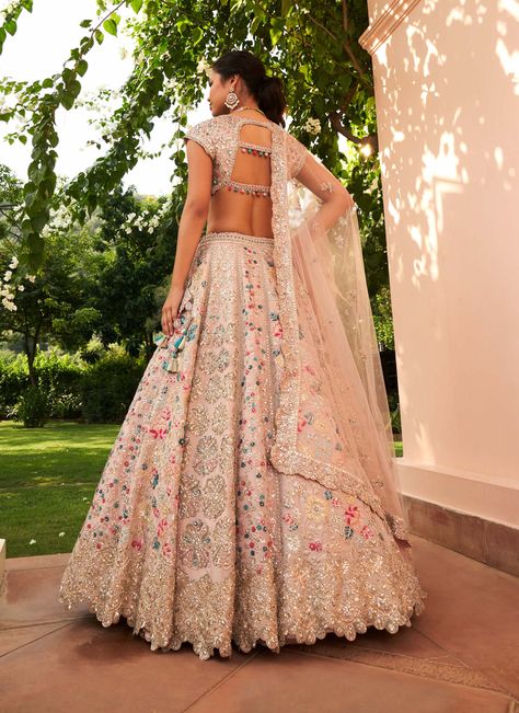 Pastel goodness reflected in this dusty lavender lehenga with zardozi, aari work, french knots, and dori embroidery. Luxury Zari Work Lehenga For Spring, Luxury Dori Work Lehenga For Reception, Luxury Lehenga With Dupatta For Spring, Luxury Eid Lehenga With Multicolor Embroidery, Luxury Designer Lehenga For Eid, Luxury Spring Choli With Dupatta, Luxury Lehenga For Ceremony On Eid, Luxury Spring Floor-length Lehenga, Luxury Spring Choli