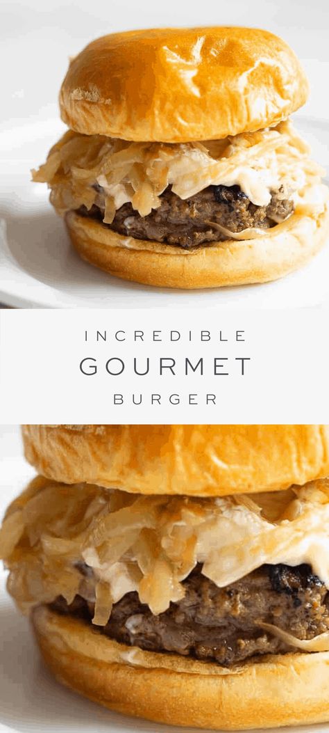 Gourmet Burger | The Most Incredible Burger Topping Combination Best Cheeseburger Recipe, Gourmet Hamburgers, Gourmet Burgers Recipes, Hamburger Toppings, Burger Ideas, Week Meals, Butter Burgers, Campfire Recipes, Gourmet Burger