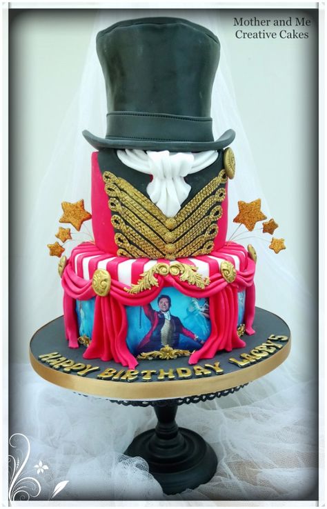 Greatest Showman Cake, Theatre Cake, Tea Party Cake, Circus Carnival Party, 3 Tier Cake, Circus Birthday Party, Birthday Cake Ideas, Tier Cake, The Greatest Showman