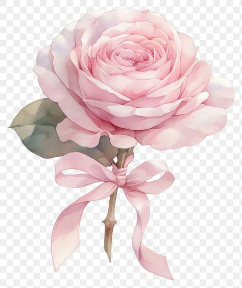 Pink Flowers White Background, Pink Rose Illustration, Roses Coquette, Transparent Pictures, Coquette Wallpapers, Pink Ribbon Png, Roses Illustration, Chic Illustration, Ribbon Png