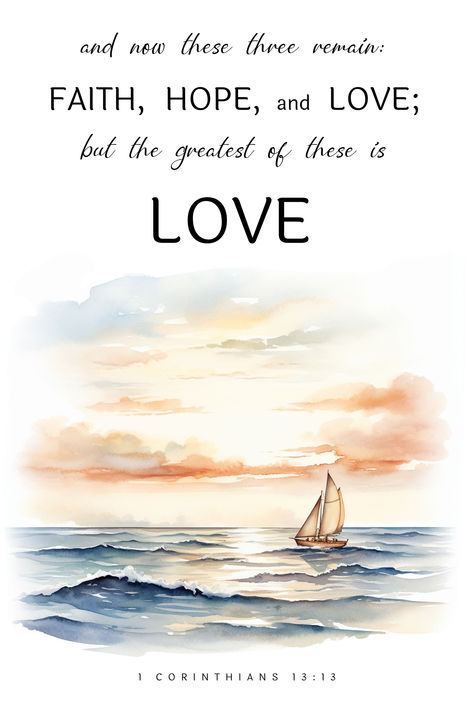 1 Corinthians 13:13 And now these three remain: faith, hope and love. Printable, Bible Verse Wall Art, Christian Art, Farmhouse Decor, Digital Prints, Nautical Decor, Digital Download, Printable Art, Digital Art Calligraphy Bible Verses, Bible Verse Painting, Nautical Quotes, Christian Quotes Wallpaper, Bible Journal Notes, Faith Hope And Love, Bible Words Images, Best Bible Verses, Wall Art Christian