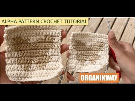 ALPHA PATTERN crochet Step by step tutorial for beginners - YouTube Cute Crochet Projects, Alpha Pattern Crochet, Alpha Crochet, Crochet Step By Step, Crochet Stuff, Crochet Kit, Alpha Pattern, Alpha Patterns, Crochet Basics