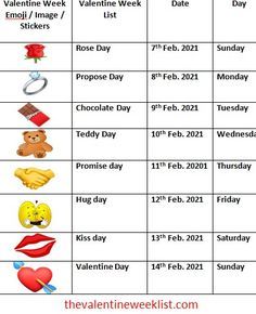 valentine calendar when is rose day propose day special february days list 2021 Special Days Of February, February Couple Days, Feb Love Days List, February Special Days List, Special Days In February List, Days In February List, Feb Special Days, February Valentine Week, February Love Days List