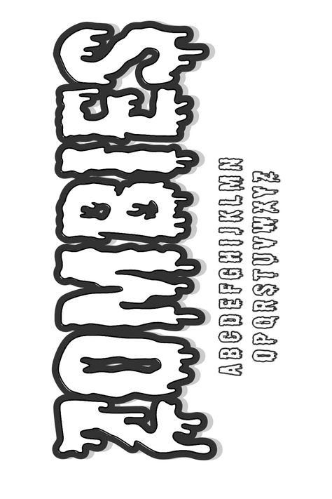 Zombie Graffiti, Zombie Letters, Zombie Symbol, Graffiti Lettering Alphabet Throw Up, Grafitti Throw Ups Alphabet, Zombie Font Alphabet, Throw Up Graffiti Alphabet Street Art, Zombie Response Team, Graffiti Letters Styles