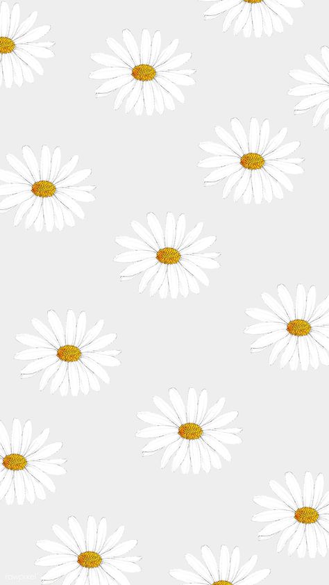 White daisy patterned mobile wallpaper | premium image by rawpixel.com / sasi White Flower Wallpaper, Daisy Background, Wallpaper Estetika, Wallpaper Homescreen, Daisy Wallpaper, Flower Mobile, Phone Wallpaper Pink, Pastel Pink Aesthetic, Pink Wallpaper Iphone