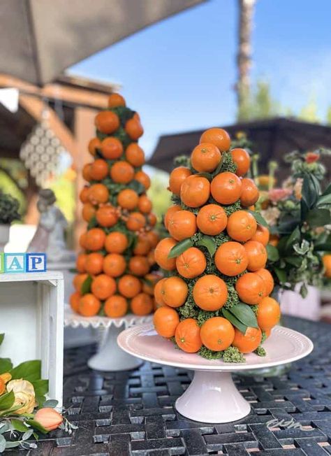 Little Cutie Baby Shower Theme, Cutie Baby Shower Theme, Baby Shower Fruit, Citrus Baby, Orange Baby Shower, Orange Party, Growing Hydrangeas, Unisex Baby Shower, Berry Baskets