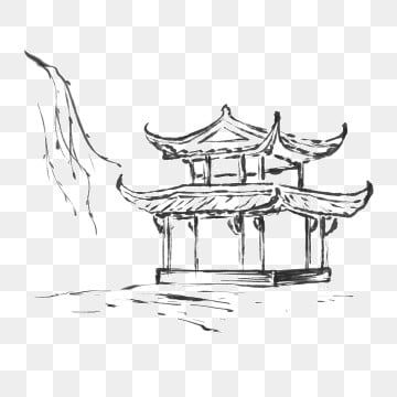 chinese style houses,ink houses,ink pavilions,ink willow branches,black and white freehand,freehand willow branches,ancient houses,retro,classical,house clipart,chinese clipart,ink clipart,retro clipart Chinese House Drawing, Chinese Style House, Bra Drawing, Museum Drawing, Chinese Clipart, Chinese Pavilion, Retro Clipart, Zen Pictures, Ancient Houses