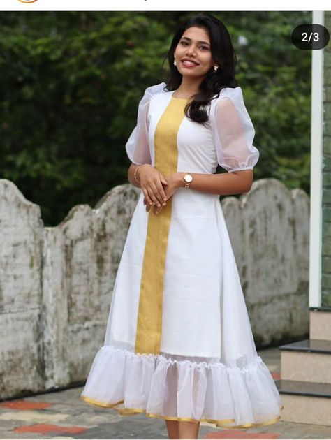 Onam Special Dress Designs, Onam Outfits Ideas 2024 For School, Onam Outfits Ideas College 2024, Onam Special Dress, Kerala Style Skirt And Top, Onam Vibes, Onam Dress Ideas, Frock For Teens, Onam Outfits Ideas