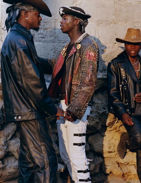 Photographs of MaRock, Botswana's heavy metal fans in their Wild West and punk cowboy fashions Punk Cowboy, Goth Cowboy, Boyfriend Outfit, Urban Cowboy, Black Cowboy, Rodeo Cowboy, Fashion Culture, Baby Cowboy, Just Style