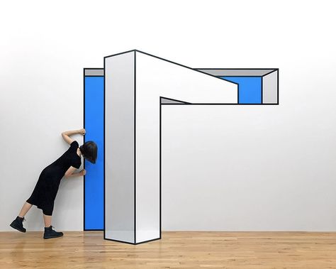 aakash-7 – Fubiz Media Spatial Installation, Eye Scream, Street Installation, Tape Art, Optical Illusions Art, Illusion Art, Wall Graphics, Mural Art, Wall Paint