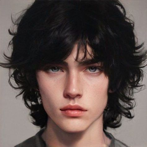 Black Hair Boy, Male Oc, Character Inspiration Male, Boy Face, Digital Portrait Art, Face Characters, Face Photography, Human Face, Digital Portrait