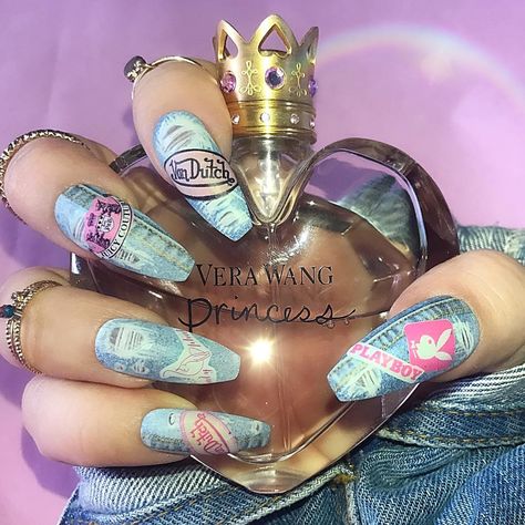 Von Dutch Nails, Von Dutch Aesthetic, Early 2000 Aesthetic, 00s Nails, Dutch Aesthetic, Slay Nails, Tropical Vacation Nails, Ten Nails, Romantic Updo