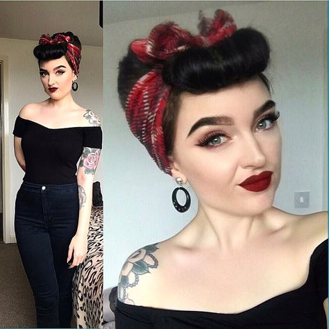 Disfraz Rock And Roll, Maquillage Pin Up, Pinup Hairstyles, Moda Pin Up, Cabelo Pin Up, Bumper Bangs, Vintage Bangs, Retro Wedding Hair, 50s Hairstyles