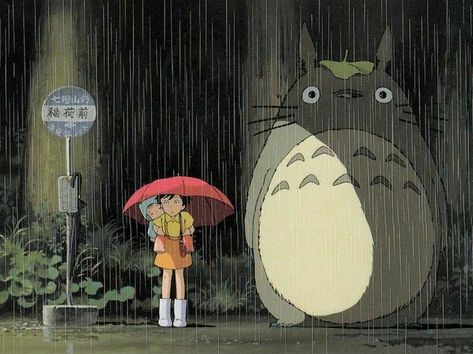 #oldshool #ghibli #bus #rain #classic #wallpaper Grave Of The Fireflies, Aesthetic Japan, Ghibli Movies, My Neighbor Totoro, Realistic Art, Hayao Miyazaki, Japan Art, Miyazaki, Custom Illustration