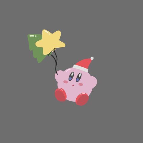 Pokemon Christmas Drawing, Kirby Christmas Pfp, Ballon Character, Kirby Halloween, Christmas Kirby, Kirby Christmas, Christmas Profile, Kirby Wallpaper, Baby Shower Cake Designs