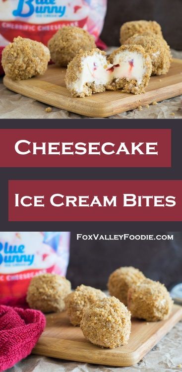 Cheesecake Ice Cream Bites Recipe #ad #SoHoppinGood Ice Cream Cheesecake, Sea Hag, Cottagecore Recipes, Ice Cream Snacks, Caramel Bites, Ice Cream Bites, Cream Cheesecake, Homemade Snickers, Cheesecake Ice Cream