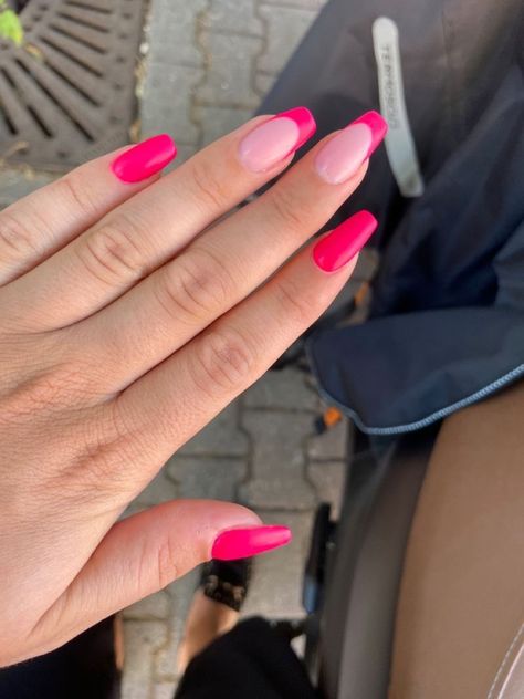 Teal Acrylic Nails, Pink Tip Nails, Beachy Nails, Nails 2023, Neon Nails, Pretty Acrylic Nails, Chic Nails, Short Acrylic Nails, Best Acrylic Nails