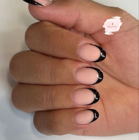 Builder gel, black, french tips Black French Tips, Builder Gel, Black French, French Tips, Nails, Beauty, Quick Saves, Black