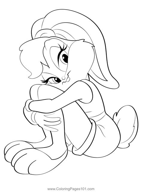 Sitting Lola Coloring Page Looney Tunes Coloring Pages, Bugs And Lola, Half Sleeve Tattoos Drawings, Bunny Tattoos, Baby Looney Tunes, Bunny Coloring Pages, Looney Tunes Characters, Funny Drawings, Retro Cartoons