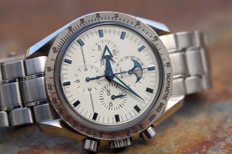 OHPF - Omega Speedmaster Professional Moon Phase White/Blue 3575.20 | Omega Forums Omega Speedmaster Professional, Speedmaster Professional, Omega Speedmaster, Omega Seamaster, Versace Men, White Dial, Moon Phases, Omega Watch, White Blue