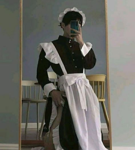 Corpse Husband, Maid Outfit, Maid Dress, A Man, Mirror, My Saves, Anime, Clothes, Art