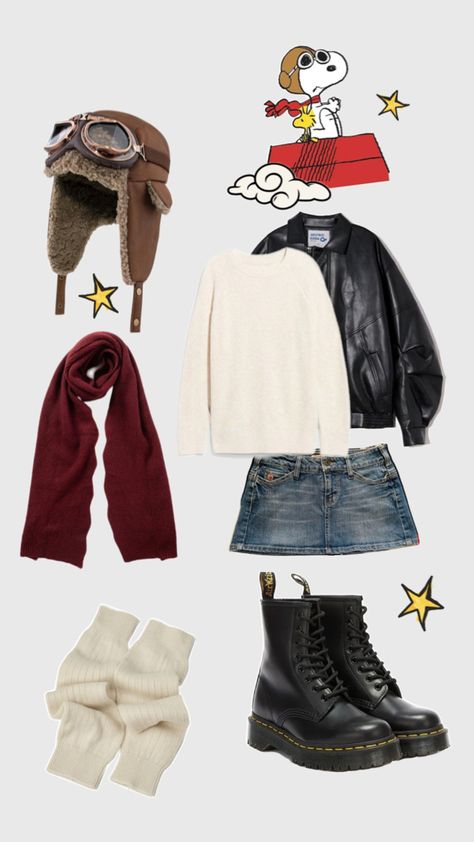 flying ace snoopy :) Snoopy Outfit, Baby Snoopy, Flying Ace, 17th Birthday, Halloween Inspo, Character Outfits, Christmas Spirit, Snoopy, Fashion Inspo