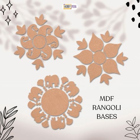 Possible Conclusions for:

DIY home decor projects using the MDF Rangoli cutouts are easy to accomplish your creative vision for space decor.
What a great keepsake for your special someone!
You can create a stunning Rangoli with them to adorn your doorstep or a special area at work.


⍟ Contact Us ⍟ 
Website: https://hobbyindia.store/
E-mail: info@hobbyindia.store
What's App No.: 9824246963 Rangoli Cutouts, Acrylic Rangoli, Mdf Crafts, Agate Coasters, Wooden Cutouts, Wall Decor Design, Cutout Design, Home Decor Projects, Space Decor