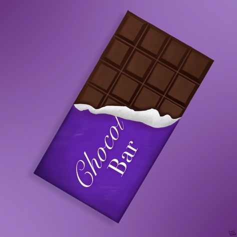 Chocolate bar painted using Procreate Chocolate Bar Painting, Chocolate Bar Drawing, Chocolate Bar Illustration, Chocolate Lovers Quotes, Chocolate Drawing, Hello 2023, Yearbook Cover, Japanese Food Illustration, Desserts Drawing