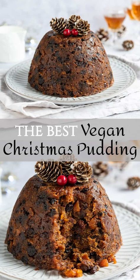 vegan christmas pudding pinterest image Chocolate Christmas Pudding, Vegan Xmas, Vegan Christmas Dinner, Christmas Pudding Recipes, Xmas Pudding, Vegetarian Christmas, Vegan Holiday Recipes, Cookies Healthy, Vegan Christmas Recipes