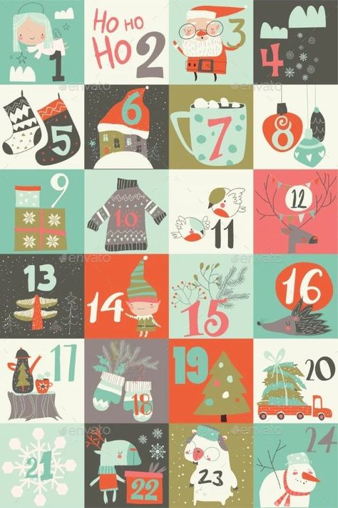 Advent Calendar with Christmas Decoration - Christmas Seasons/Holidays *AD #instagram #templates Instagram Advent Calendar, Advent Calendar Template, Calendar Numbers, Advent Calenders, Instagram Puzzle, Instagram Christmas, Ig Feed, Christmas Shop, Decoration Christmas