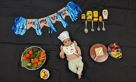 Ayra baby’s sixth month photoshoot #babyfashion #babyphotoshootideas #babycheff #cheff #cook #cutebaby #cutebabygirl Baby Photoshoot, Baby Fashion