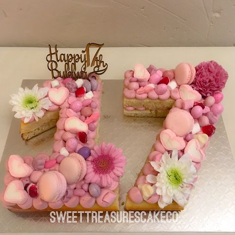 Cakes For Teenagers, New Cake Design, Birthday Cake Designs, Letter Cakes, Fruit Cake Design, 17 Birthday Cake, Cake Decorating Courses, 17 Birthday, Cake Lettering