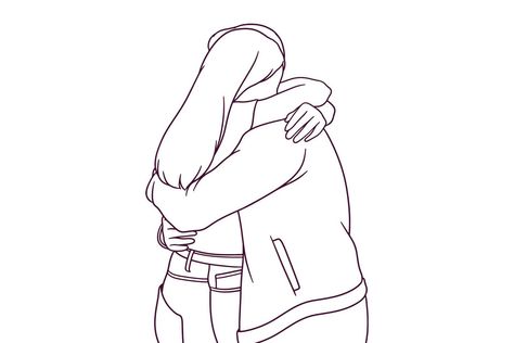 hand drawn couple hugging each other illustration Two People Hugging Drawing, People Hugging Drawing, Couple Hugging Drawing, Two People Hugging, Hugging Pose, Hug Drawing, Drawn Couple, Hugging Drawing, People Hugging